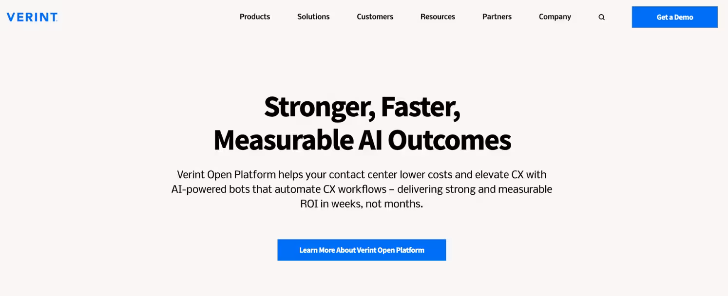Verint Contact Center AI Software